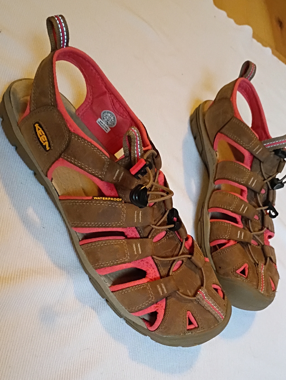 Keen Women's Brown Leather and Pink Outdoor Sport Sandals